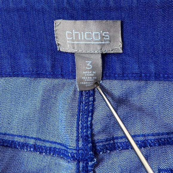 Chicos Pull On Ankle Straight Leg Jeans Sz 3 - Picture 11 of 11